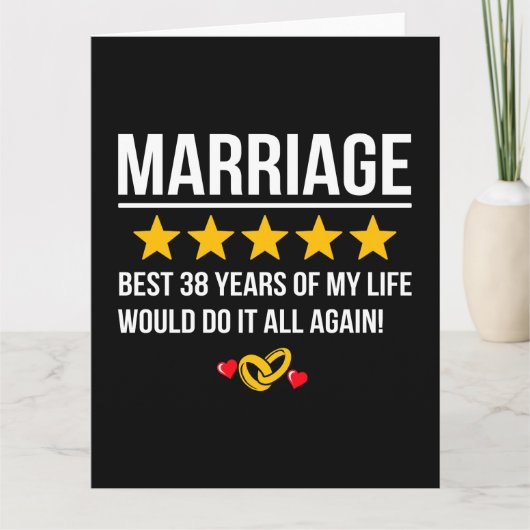 Getrouwd 38 jaar Schattige 38e bruiloft Jubileum Kaart (Voorkant)