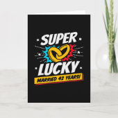 Getrouwd 42 jaar Lucky 42e bruiloft Jubileum Kaart (Voorkant)