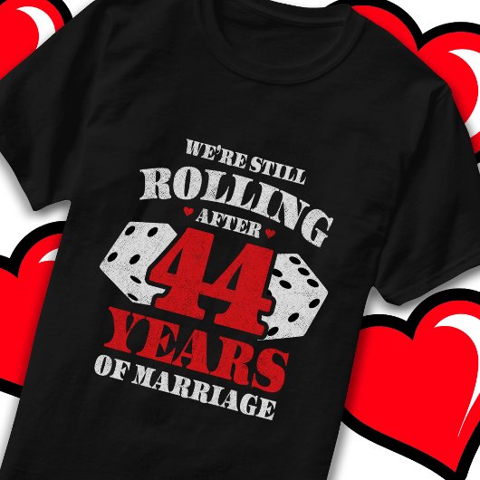 Getrouwd 44 jaar Grappig 44e bruiloft Jubileum T-shirt