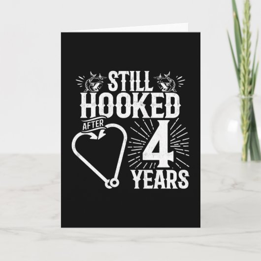 Getrouwd 4 jaar Gevist Grappig 4e Jubileum Kaart (Voorkant)