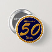 Getrouwd 50 jaar ronde button 5,7 cm (Voorkant /achterkant)