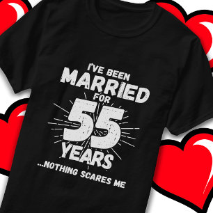 Getrouwd 55 jaar Grappig 55e bruiloft Jubileum T-shirt