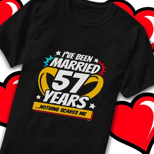 Getrouwd 57 jaar Grappig 57e bruiloft Jubileum T-shirt