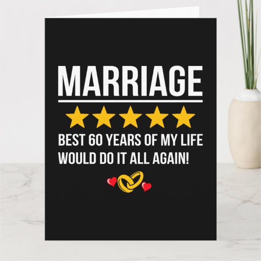 Getrouwd 60 jaar Schattige 60ste bruiloft Jubileum Kaart (Voorkant)