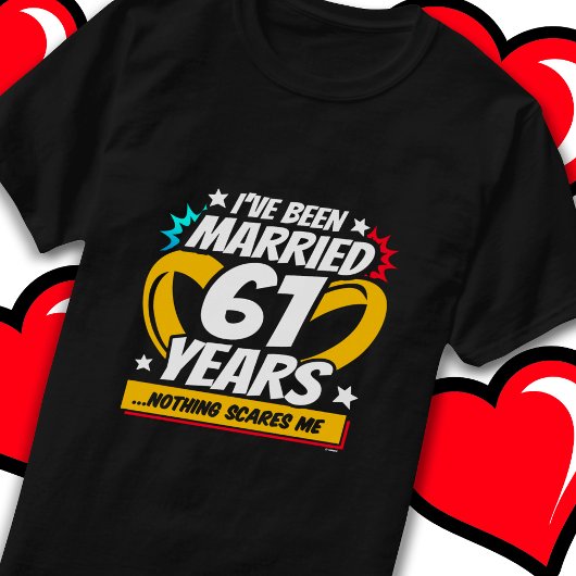 Getrouwd 61 jaar Grappig 61e bruiloft Jubileum T-shirt