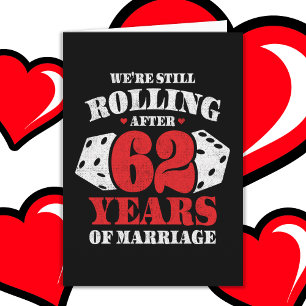 Getrouwd 62 jaar Grappig 62e bruiloft Jubileum Kaart