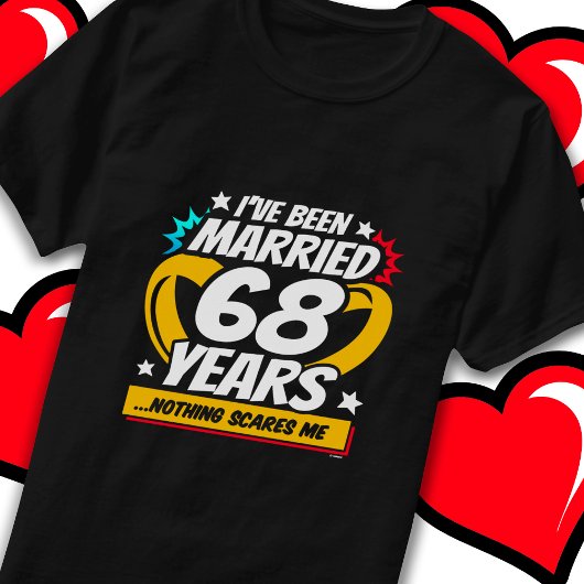 Getrouwd 68 jaar Grappig 68e bruiloft Jubileum T-shirt