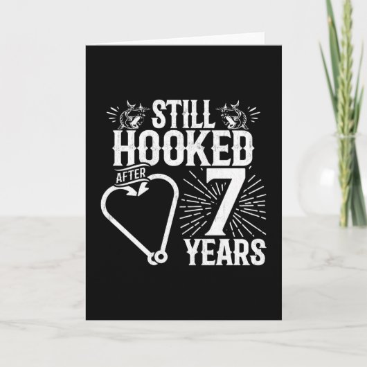 Getrouwd 7 jaar Gevist Grappig 7e Jubileum Kaart (Voorkant)