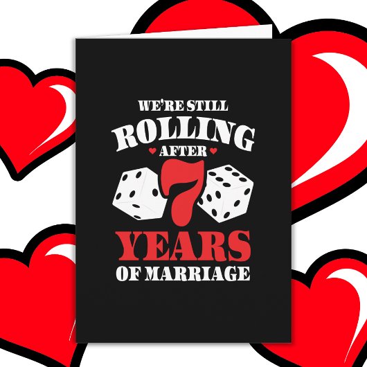 Getrouwd 7 jaar Rolling Funny 7th Jubileum Kaart