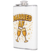 Getrouwd AF Flask – Grappig Huwelijkscadeau Heupfles (Links)