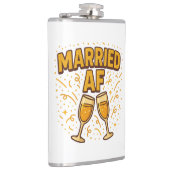 Getrouwd AF Flask – Grappig Huwelijkscadeau Heupfles (Rechts)