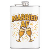 Getrouwd AF Flask – Grappig Huwelijkscadeau Heupfles (Voorkant)