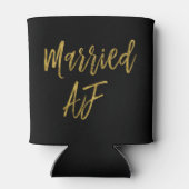 Getrouwd AF Zwart en Gouden Folie Koelbox Blikjeskoeler (Achterkant)