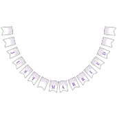 Getrouwd Banner Paarse zilveren Confetti (Alle)