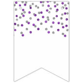 Getrouwd Banner Paarse zilveren Confetti (Eerste vlag)