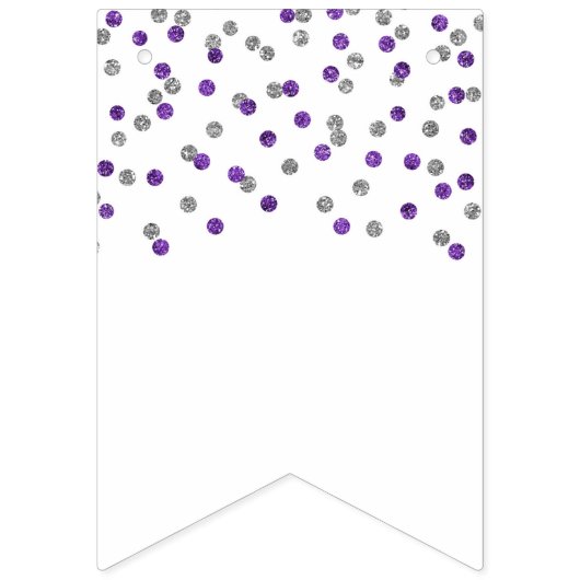 Getrouwd Banner Paarse zilveren Confetti (Eerste vlag)