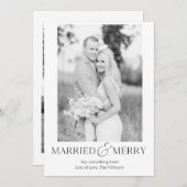 Getrouwd & Blij Eenvoudige Eerste Kerstdkaart Feestdagenkaart (Voorkant / Achterkant)