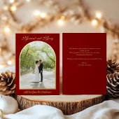 Getrouwd & Blij Gouden Boog Kerst Vakantie Foto Folie Feestdagenkaart