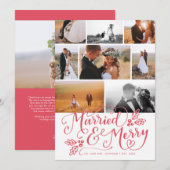 Getrouwd & Blij Multi-Foto Kerstcollage Feestdagenkaart (Voorkant / Achterkant)