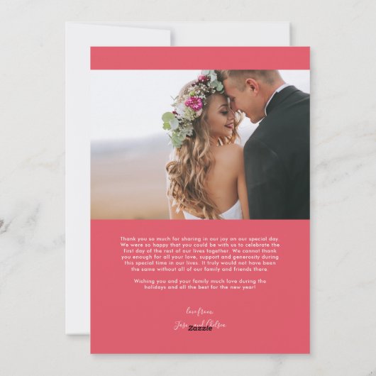 Getrouwd & Blij Multi-Foto Kerstcollage Feestdagenkaart (Achterkant)