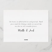 Getrouwd & Blij Trouwfoto Echt Folie Feestdagenkaart (Achterkant)