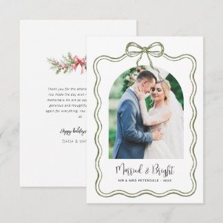 Getrouwd & Bright eerste kerst kerstkaart Bedankkaart