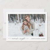 Getrouwd Bright Foto QR Code Bruiloft Aankondiging (Voorkant)