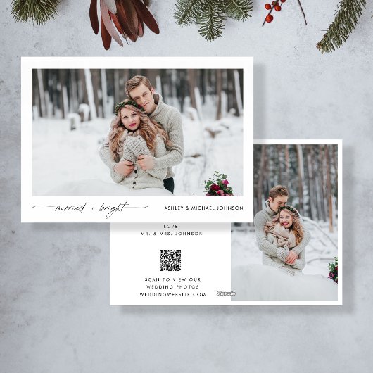 Getrouwd Bright Foto QR Code Bruiloft Aankondiging