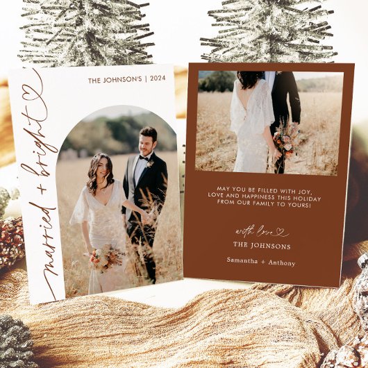 Getrouwd & Bright Kerstkaart, Boho Kaart