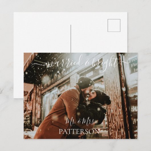 Getrouwd & Bright Kundenspezifische Foto Feestdagenkaart (Voorkant / Achterkant)