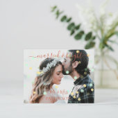 Getrouwd & Bright Kundenspezifische Punkte Foto Feestdagenkaart (Staand voorkant)