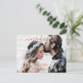 Getrouwd & Bright Kundenspezifische Schnee Foto Feestdagenkaart (Staand voorkant)