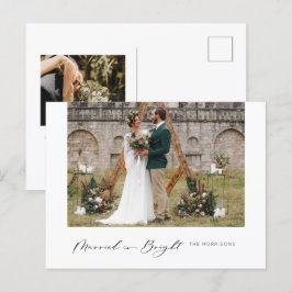 Getrouwd & Bright Modern Minimal Holiday Briefkaar Feestdagenkaart