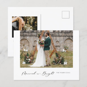 Getrouwd & Bright Modern Minimal Holiday Briefkaar Feestdagenkaart