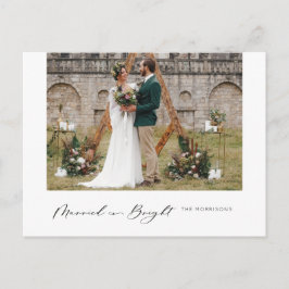 Getrouwd & Bright Modern Minimal Holiday Briefkaar Feestdagenkaart