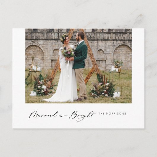 Getrouwd & Bright Modern Minimal Holiday Briefkaar Feestdagenkaart (Voorkant)