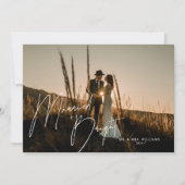 Getrouwd + Bright Pas getrouwd Script Volledige fo Feestdagenkaart (Voorkant)