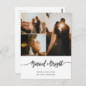 Getrouwd & Bright Script Paar Fotovakantie Briefkaart (Voorkant / Achterkant)