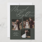 Getrouwd & Bright Script Typografie Kerstfoto Feestdagenkaart (Voorkant)