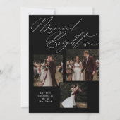 Getrouwd & Bright Script Typografie Kerstfoto Feestdagenkaart (Voorkant)