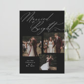 Getrouwd & Bright Script Typografie Kerstfoto Feestdagenkaart (Staand voorkant)