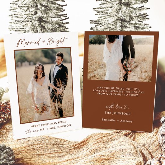 Getrouwd & Bright Vakantie Kerstkaart, Boho Kaart
