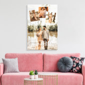 Getrouwd Collage met Kronkelende Letter Wedding Fo Canvas Afdruk (Insitu (Woonkamer))