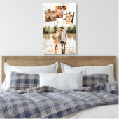 Getrouwd Collage met Kronkelende Letter Wedding Fo Canvas Afdruk (Insitu (Slaapkamer))