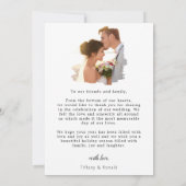 Getrouwd eerste kerst geborsteld foto bruiloft bedankkaart (Achterkant)