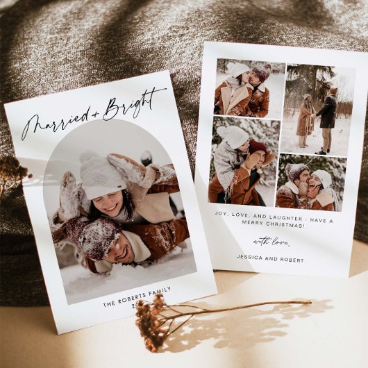 Getrouwd en Bright Arch Foto Vakantie Kaart