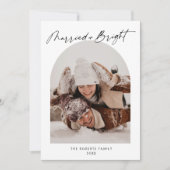 Getrouwd en Bright Arch Foto Vakantie Kaart (Voorkant)