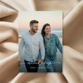 Getrouwd en Bright Pas getrouwd Christmas Beach Fo Feestdagenkaart