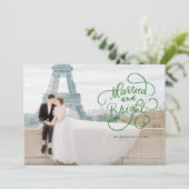 Getrouwd en Bright Pas getrouwd Flat Holiday Kaart (Staand voorkant)