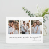 Getrouwd en Bright Pas getrouwd Foto Feestdagenkaart (Staand voorkant)